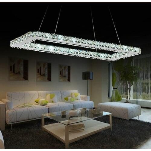 Luxurious Silver Square Crystal LED Chandelier K9 Crystal led Lamp / led lustre light/ lighting Fixture Modern LED chandeliers