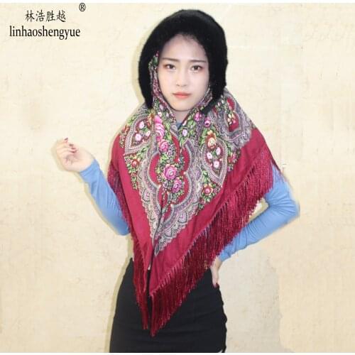 Linhaoshengyue Thick Warm Real Fur Mink Shawl Shawl Hat Belongs to Classic Style