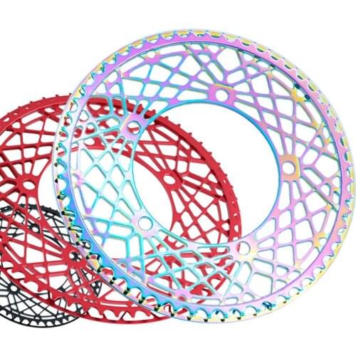 Spider Disc Design Folding Bike Chainring 130BCD 53/56T Mountain Road Bicycle Chain Wheel with Guard Plate Cycling Accessories