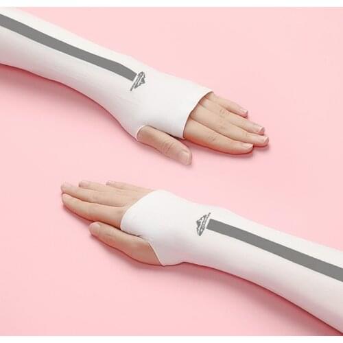 New Anti-UV Ice Silk Arm Sleeves Sunscreen Fingerless Gloves Bicycle Arm Sleevs