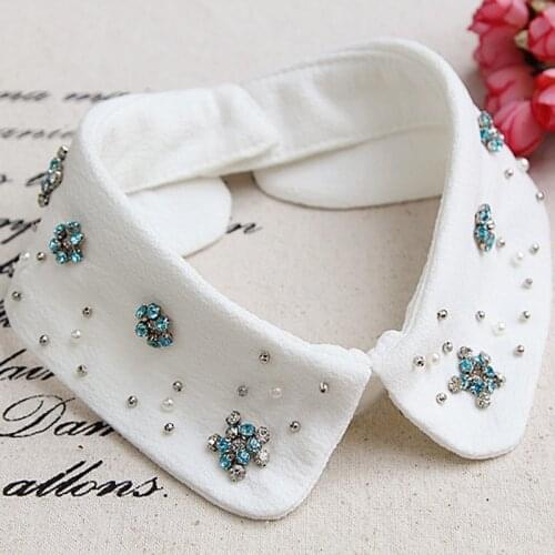 Crystal Styles Women Lapel Shirt Shirt Fake False Collar Choker Necklace Female Lapel Detachable