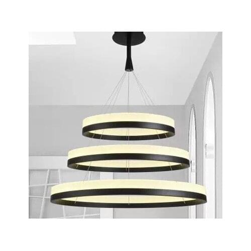 LED acrylic 3 Lights circular pendant lights sitting room Fashion contracted Dining-room bedroom study lamp project pendant lamp