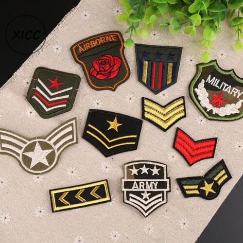 T-N Embroidery Three Poles Military Tactical Patches Chapter Army Green Badge Clothes Stickers DIY Decoration Patchwork Applique