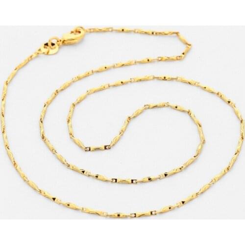 European And American Hot-selling 18K Gold-coated Color-preserving Bamboo link Chain Necklace long Elegant Clavicle Chain Female