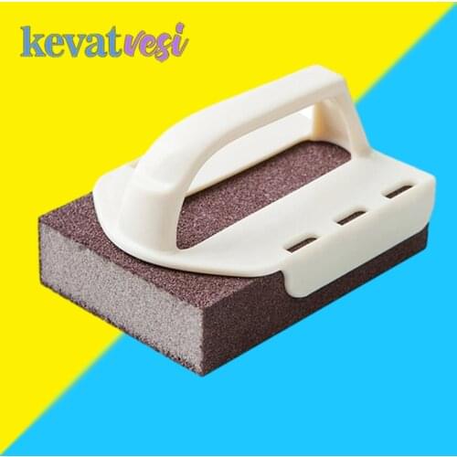 Magic Sponge Eraser Emery Sponge with Handle Kitchen Cleaning Brush Rust Remover Brush Descaling Clean Rub Kitchen Gadget Tools