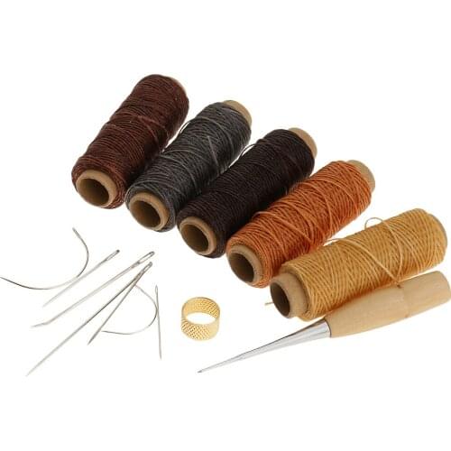 Wax Thread Sewing Wax Ribbon with Leather Needles And Curved Needles for