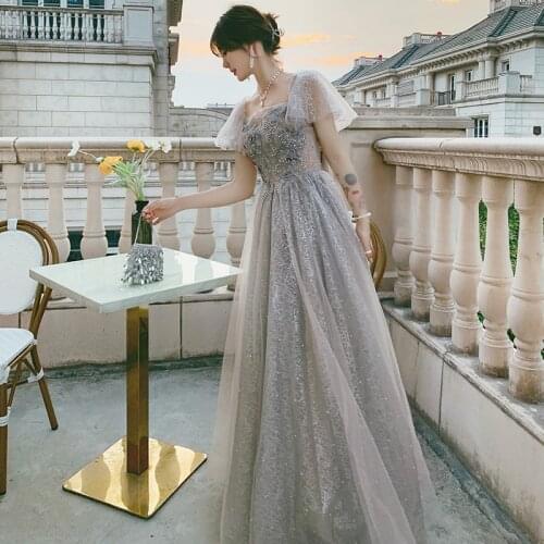 Lady Evening Party Dress Cheongsam Qipao Exquisite Embroidery Sequins Prom Dress Bridesmaid Dress Temperament Sexy Banquet Dress