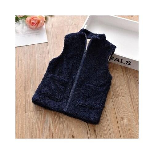 2019 New Arrival Boys and Girls Waistcoats Kids Casual Warm Velvet Vests Children Clothing Toddler Outwear Coats Boys Vests 2-7Y