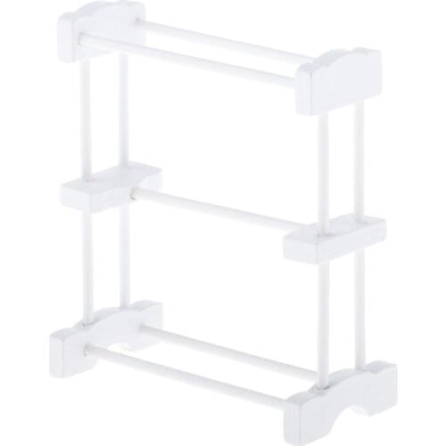1/12 Dollhouse Miniature Towel Rack White - for Dollhouse Bathroom, Laundry