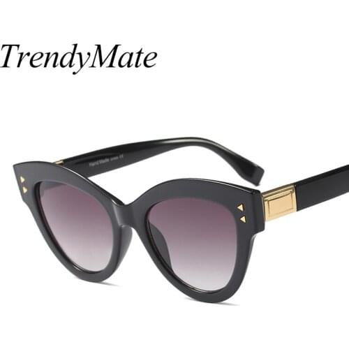 2018 New Women Cat Eye Sunglasses Black Brand Designer Cateye Sun Glasses For Female Goggles UV400 1452T