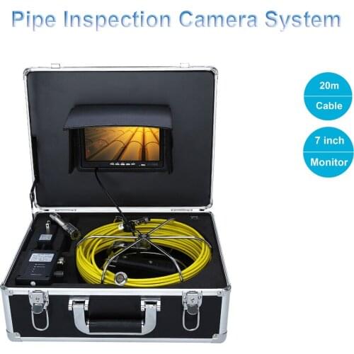 7inch 23mm Drain Pipe Sewer Inspection Camera System 20M Waterproof Industrial Camera 1000 TVL With 12pcs LED