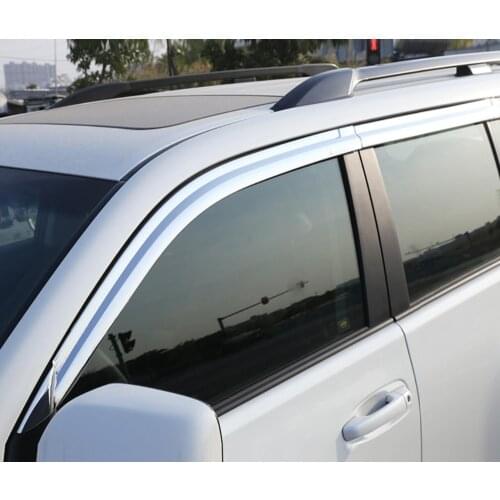 ABS Chrome plastic Window Visor Vent Shades Sun Rain Guard car accessories For Toyota Land Cruiser Prado 2010-2018 car styling