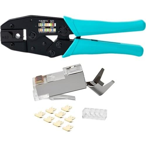 Promotion! 1Set RJ45 Tool Cat7 Crimper Cat7 Connector Cable Crimper Pliers & 50Pcs Rj45 Connector Rj 45 Ethernet Cable Plug Cat7