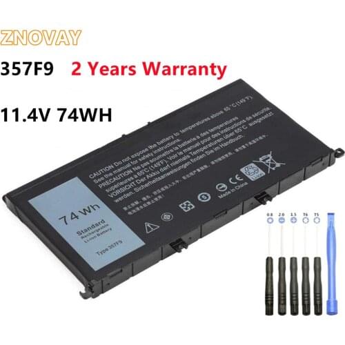 ZNOVAY Battery 357F9 For Dell Inspiron 15- 7000 7559 7557 7566 7567 5576 INS15PD-1548B INS15PD-1748B INS15PD-1848B 11.1V 74WH