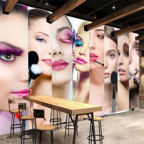 Beibehang papel de parede para quarto European fashion beauty make-up beauty background wall custom large mural green wallpaper