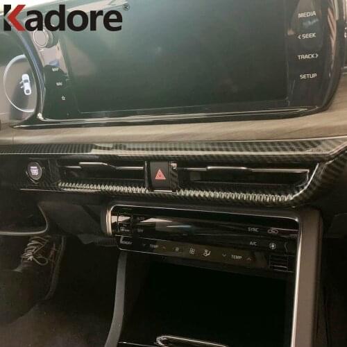 For Kia Optima 2021 2022 Carbon Fiber Center Control Air-Conditioning Vent Outlet Cover Trim Interior Accessories