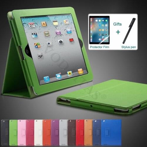 For iPad 4 Case Model A1458 A1459 A1460 Folio Flip PU Leather Cover for iPad 4 with Retina DISPLAY iPad 2 & 3 Holder Case