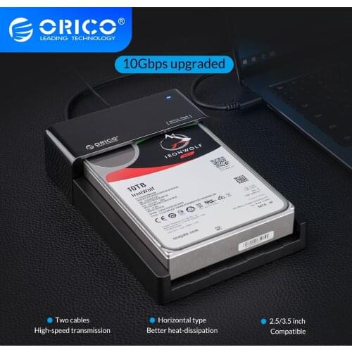 ORICO 6518C3-G2 2.5 3.5 Inch HDD Case SATA To USB 3.1 Gen2 Type C SSD Adapter High Speed HDD Box Hard Disk Drive External Case