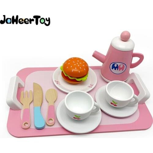 JaheerToy afternoon Tea Toast Group Breakfast Play House Parent-child Interaction Early Education Educational Wooden Toys