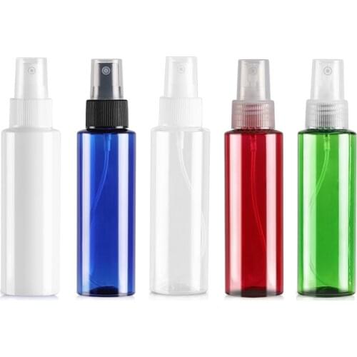 48 PCS/LOT 100ML Spray Pump Bottle,Plastic Cosmetic Container,Empty Perfume Sub-bottling With Mist Atomizer Flat Shoulder