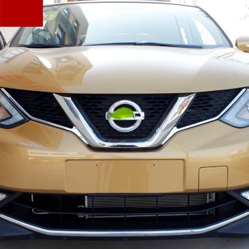 2pcs ABS Chrome Plated Decorative Sticker with Front Grille for Nissan Qashqai J11 Rogue Sport 2014-2017