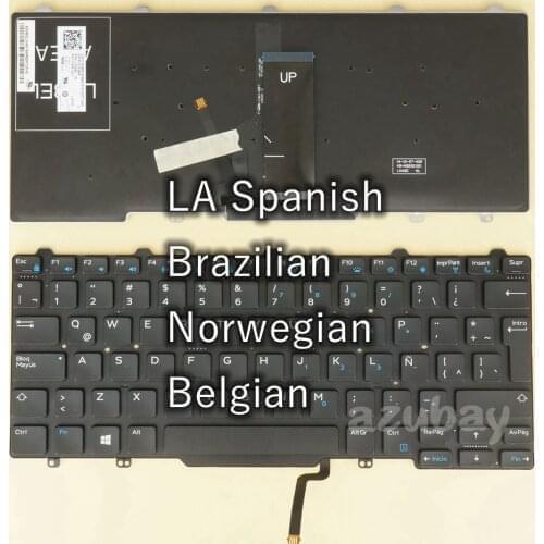 LA Spanish Brazilian Norwegian BE Keyboard For Dell Latitude 13 Education 3340 3350, 13 7350 0J53MR 0H60F2 0R4K2Y 0HH4RM Backlit