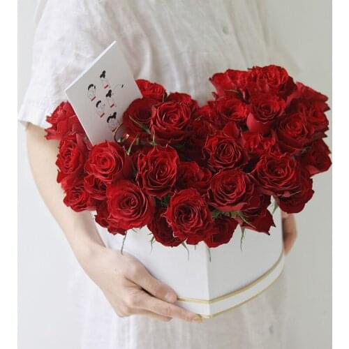 Heart Shaped Surprise Rose Boxes Luxury Proposal Flower Box Bouquet Floral Gift Arrangement European Style Rose Box