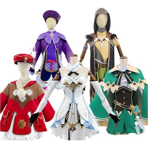 Anime Genshin Impact Qiqi Cosplay Costumes Lumine Venti Klee Uniform Full Set Women Razor Role Play Costume Men Halloween Party