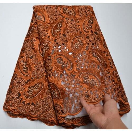 Latest French Tulle Lace Fabric High Quality Cut by hand Organza With stones Lace Fabric For African Women Party Nigeria Lace