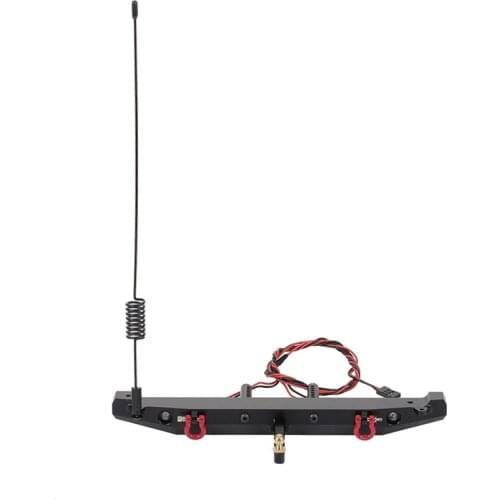 Metal Rear Bumper with LED Light Antenna Tail Hook for 1:10 RC Crawler Car TRAXXAS TRX4 Axial SCX10 90046