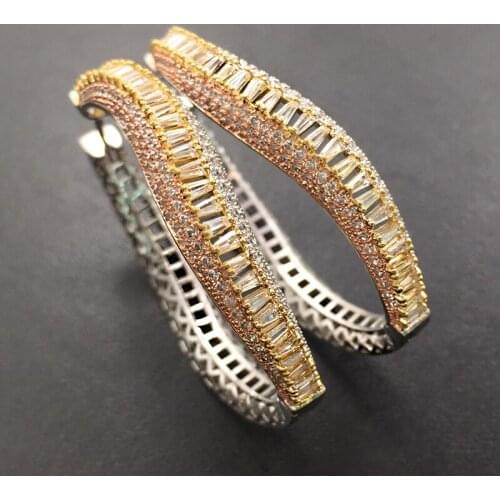 Lanyika Fashion Jewelry Shiny Luxury Big Ear Loops Micro Plated Romantic Wedding Engagement Elegant Earrings Daily Best Gift