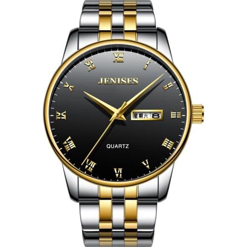 Business Men 2021 New Classic Butterfly Buckle Quartz Watch Waterproof Leather Watch Casual Trend Watch Stainless Steel Watch