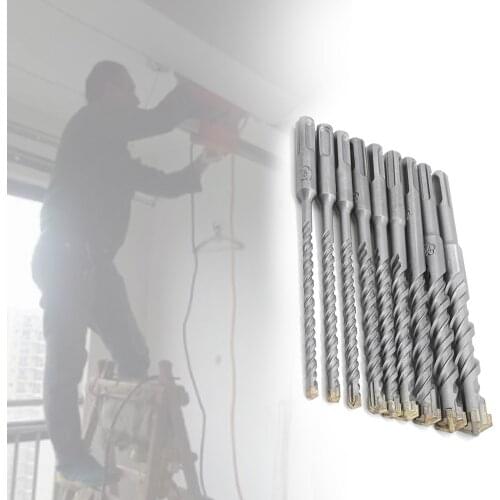 9pcs Cross Electric Hammer SDS Plus Drill Bit Set 160mm For Concrete Wall Brick Block Masonry Hole Saw Drilling Bits 5mm 6mm 8mm