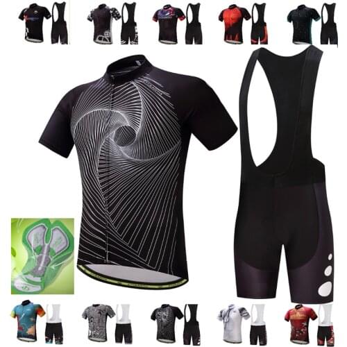 New Cycling Clothing Bike jersey Ropa Quick Dry Mens Bicycle summer New Cycling Jerseys gel pad bike shorts set kits