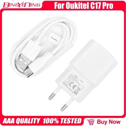 New Original Official Quick Charging Adapter+USB Charger Cable Accessories For Oukitel C17 Pro Phone