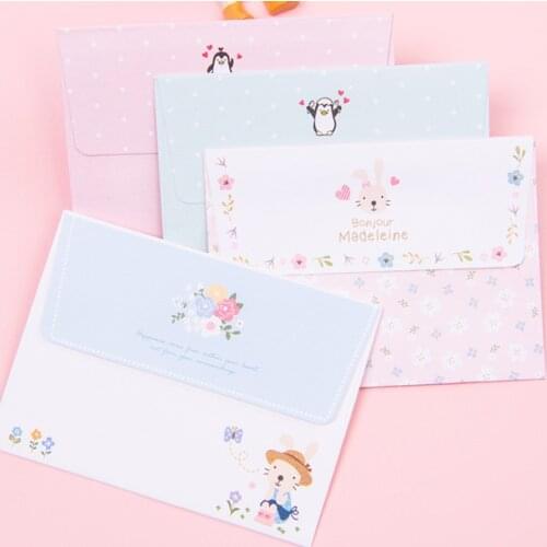1 Set Greeting Card Mini Envelope Stationery Set Cute And Simple Confession Love Letter Creative 4 Letter Paper + 2 Envelopes
