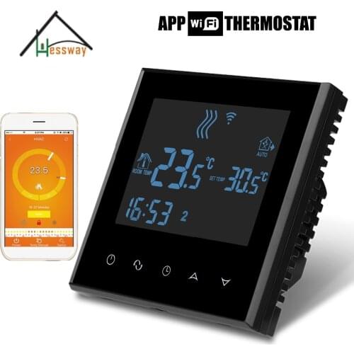 220V 110V EU Programmable Touch Screen floor heating thermostat WIFI wiht Double sensor