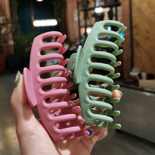 Simple Solid Color Hair Claw Hairpins Frosted Acrylic Hair Clip Hairpin Barrette Crab For Women Girl Hair Styling Tools Hairgrip