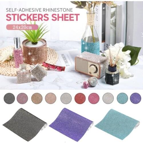 Self-Adhesive Home Decor Gifts Decoration Glitter Trim Applique Crystal Sticker Rhinestone Sheet Bling Paster