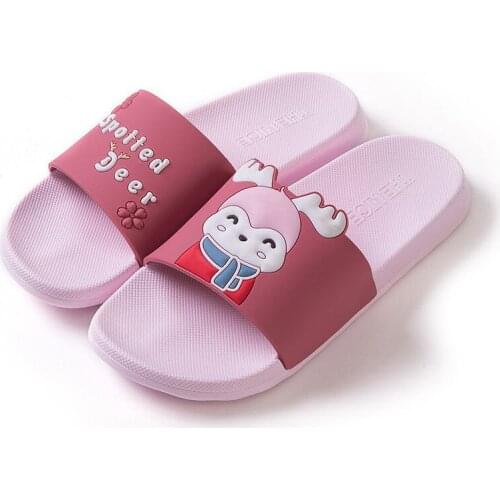 1-9 Years Girls Boys Cartoon Bunny Deer Slippers Kids Flip Flops Summer Beach Shoes Baby Toddler Soft Indoor Bathroom Slippers