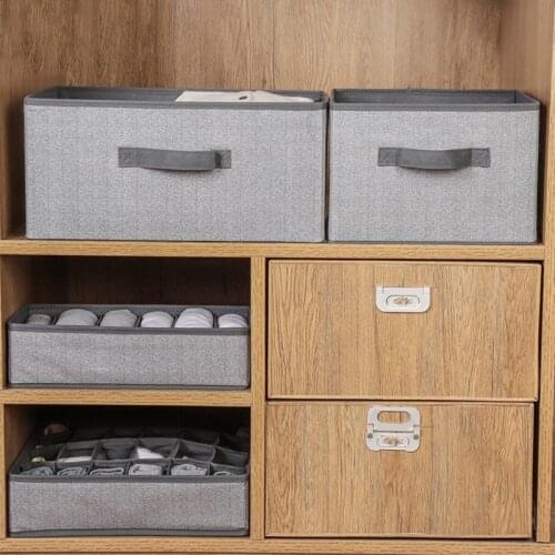 3 Sizes Closet Organizer For Clothes Non-Woven Folding Storage Container Drawer Sorting Square Storage Box Bedroom Organizer