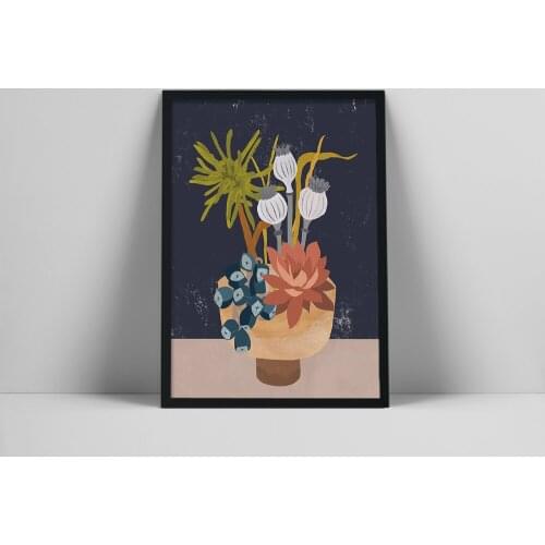 Modern Botanical Print, Minimalist Asian Art, Floral Art, Ikebana Print, Wabi Sabi