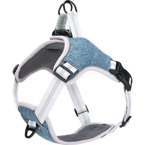 Pet Reflective Nylon Dog Harness No Pull Adjustable Medium Large Naughty Dog Vest Safety Vehicular Lead Walking Running