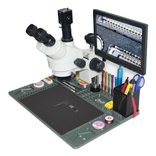 TBK tri-mesh electron microscope repair welding machine table board circuit board detection jewelry magnifier