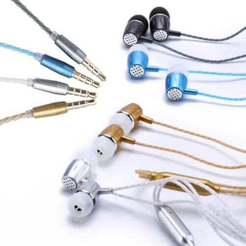 Universal Half In-Ear Noise Reduction Wired Dynamic Gaming Sport Heavy Bass Earphone Soft Cable For Xiaomi Redmi samsung huawei