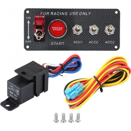 High Quality 12V Racing Car Engine Ignition Switch Panel Start Push Button Toggle Carbon Fiber ColorCar Accessories
