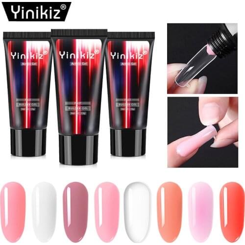 Yinikiz Poly Extension Nail Gel Kit UV Gel Nail Polish Builder Extension Acrylic Nail Art Crystal Gel for Nail Extension Tools
