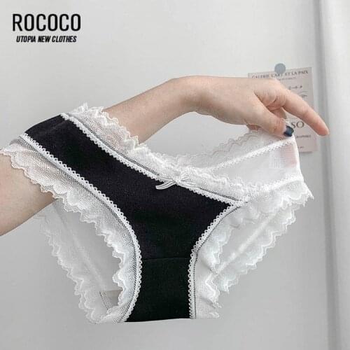 Cotton Lace Panties Women Comfortable Underwears Sexy Middle-Waisted Underpants Female Lingerie Big Size Ladies Briefs