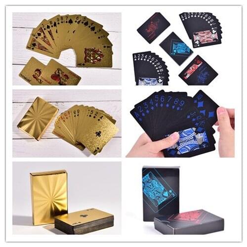 1 Set High-grade Gold/red/blue Poker Card Family meet games Playing Cards Classic Magic Tricks Tool Funny HOT