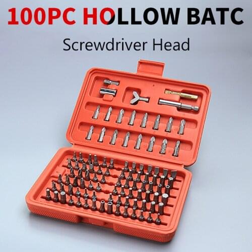 100PCS Screwdriver Set of Screw Driver Bit Set Multi-function Cross Slotted Head Y-Type M-Type Hexagon Socket with BOX